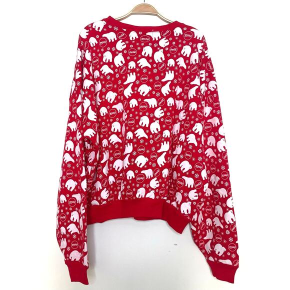 NWT Wildfox Coca-Cola Coke Polar Bear Orange Red Sweatshirt XL Novelty Holiday - Picture 7 of 7